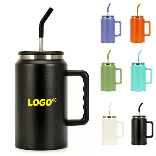 50oz. Stainless Steel Insulated Tumbler Straw Handle