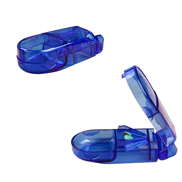 Transparent Pill Cutter Splitter with Storage for Seniors