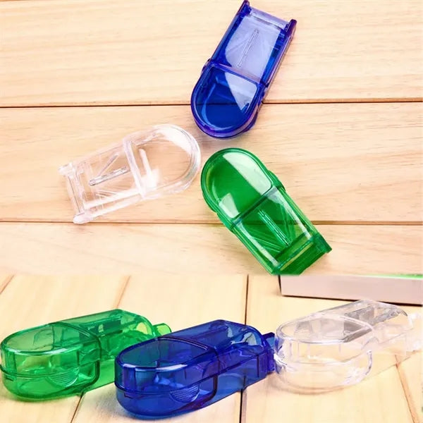 Transparent Pill Cutter Splitter with Storage for Seniors
