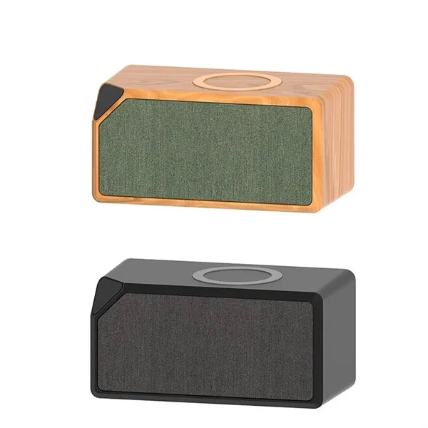 2 in 1 Boost Wood Grain Wireless Charger Bluetooth Speaker
