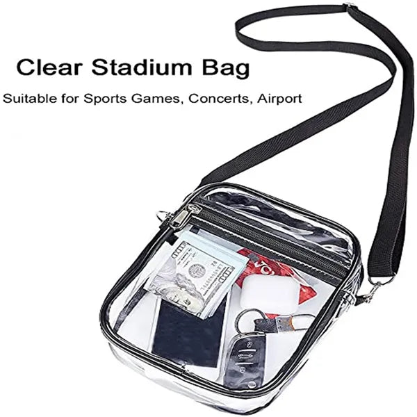 Clear PVC Shoulder Crossbody Bag Travel Shopping Storage