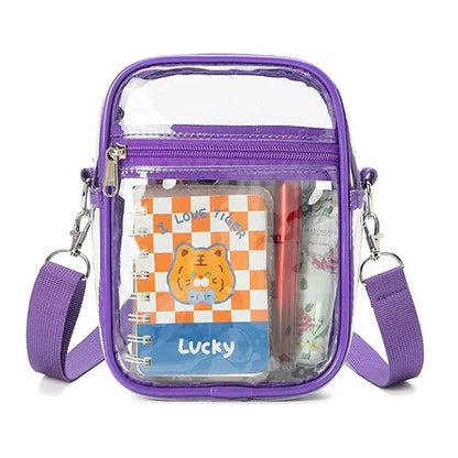 Clear PVC Shoulder Crossbody Bag Travel Shopping Storage