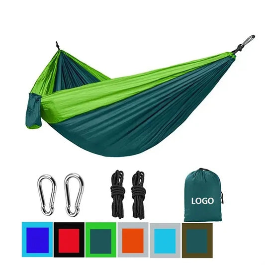 Portable Camping Hammock w/ Tree Straps and Carabiners