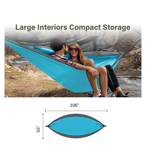 Portable Camping Hammock w/ Tree Straps and Carabiners