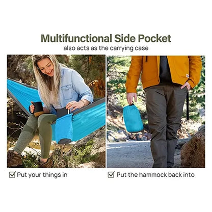 Portable Camping Hammock w/ Tree Straps and Carabiners