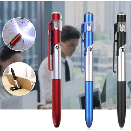 Foldable Stylus Ballpoint Pen with LED Light Phone Stand
