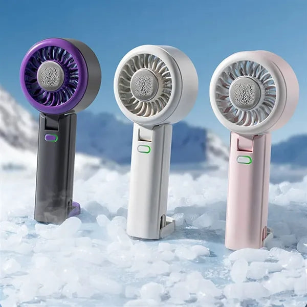 USB Rechargeable Handheld Ice Cooling Fan With Lanyard