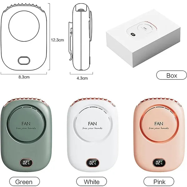 Bladeless USB Rechargeable Lazy Hanging Neck Waist Fans