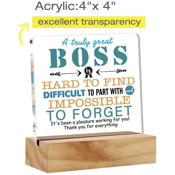Clear Desk Decorative Acrylic Sign