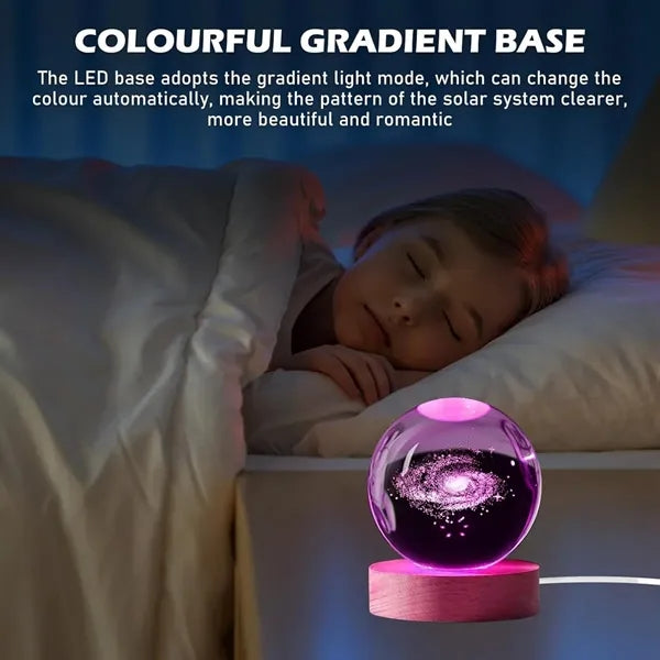 3D Crystal Ball Night Light with 16 Colorful LED Base