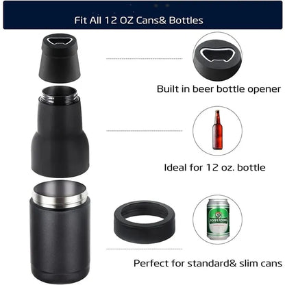3 in 1 Beer Bottle Insulator Can Cooler 12oz 14oz 16oz