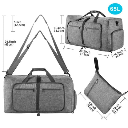 Large Capacity Foldable Travel Gym Bag Sports Duffel Luggage