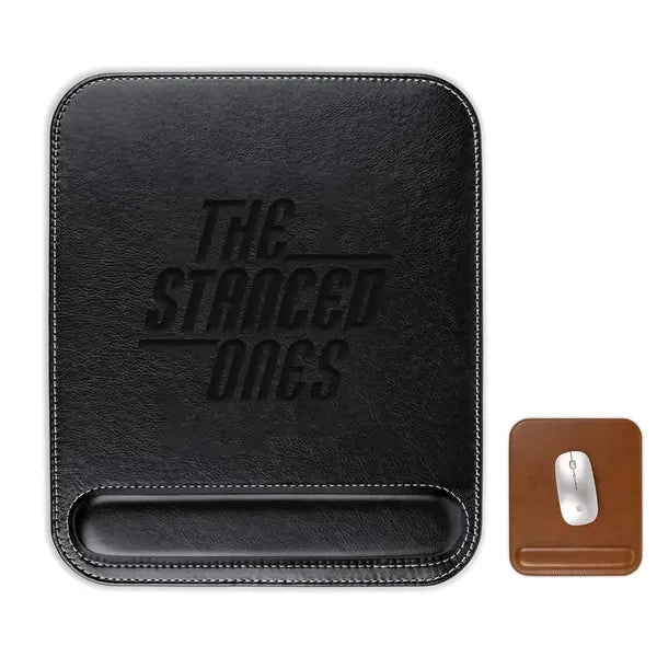 Leather Mouse Pad with Wrist Rest