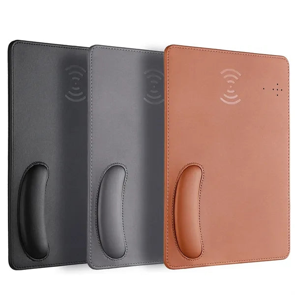 15W Wireless Charging Leather Mouse Pad