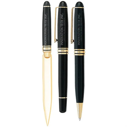 Danish-I Brass Letter Opener with GS Triple Pen Set