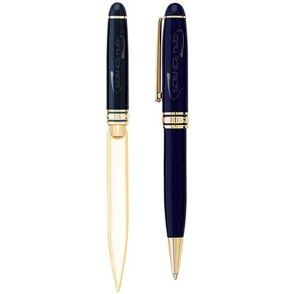 Danish-I Brass Letter Opener with GS Double Pen Set