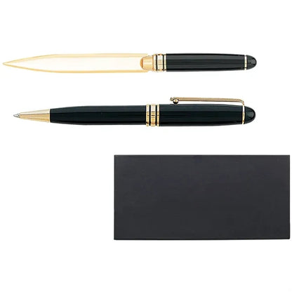 Danish-I Brass Letter Opener with GS Double Pen Set