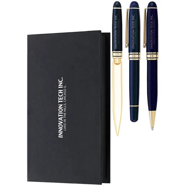 Danish-I Brass Letter Opener with GS Triple Pen Set