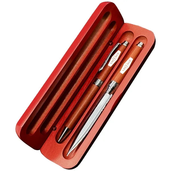 Terrific Timber-3 Pen and Pencil Set in Wooden Box