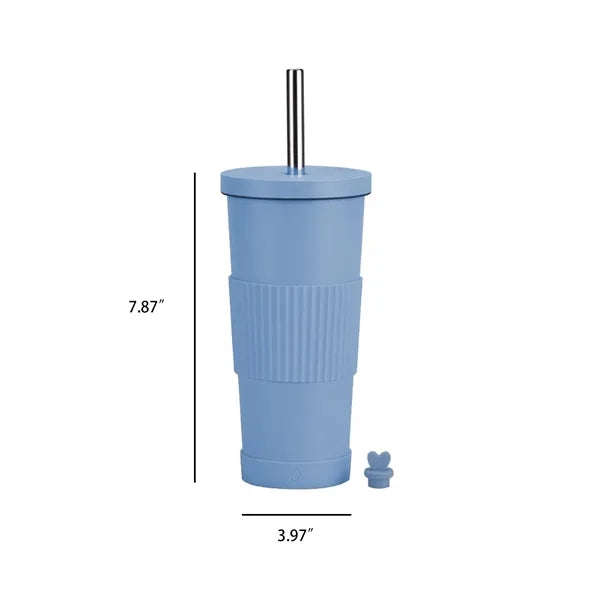 24oz. Stainless Steel Insulated Boba Tumbler with Straw