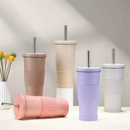24oz. Stainless Steel Insulated Boba Tumbler with Straw