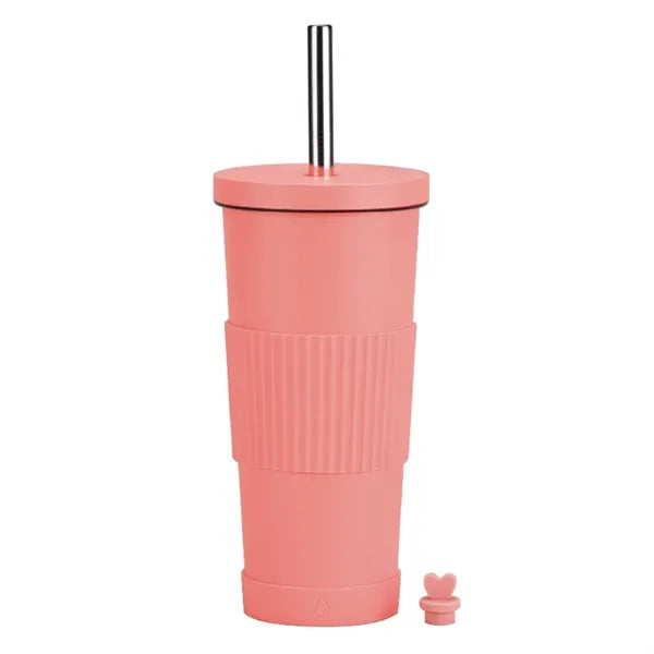 24oz. Stainless Steel Insulated Boba Tumbler with Straw
