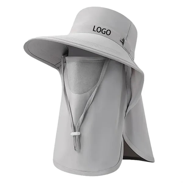 Sun Protection Wide Brim Hat with Face Cover Neck Flap