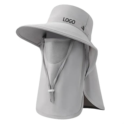 Sun Protection Wide Brim Hat with Face Cover Neck Flap