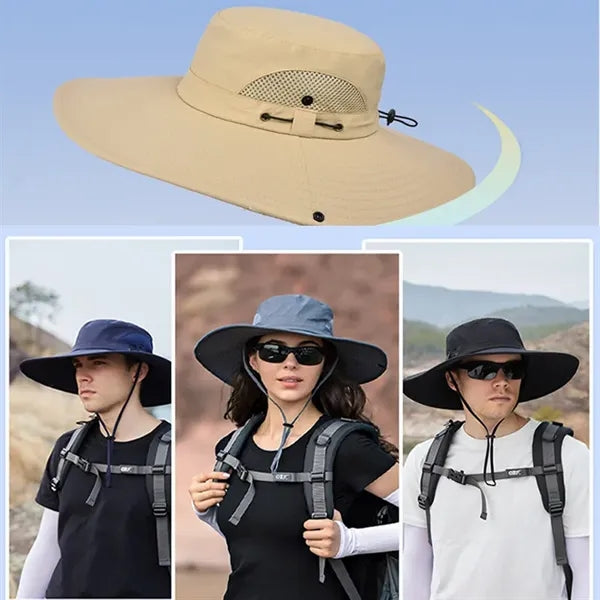 Custom Unisex UV Protection Wide Brim Sun Hat for Hiking