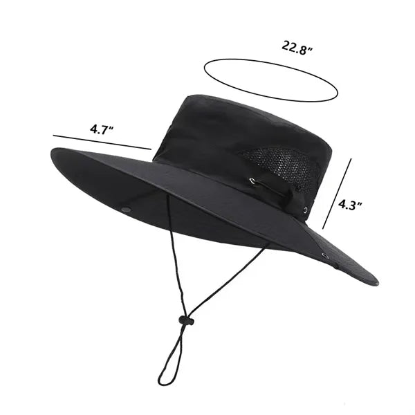 Custom Unisex UV Protection Wide Brim Sun Hat for Hiking
