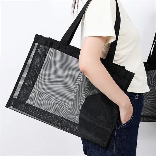 Large Capacity Mesh Shopping Breathable Beach Tote Bag