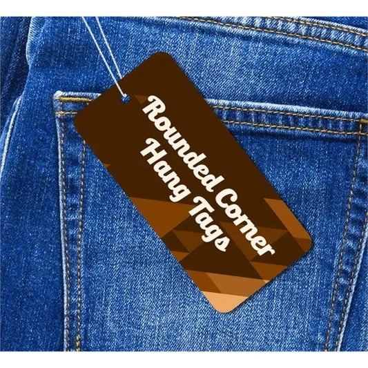 Rounded Corner Hang Tags, Front and Back (3.5" x 1.75")