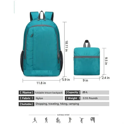 Foldable Daypack Large Capacity Solid Computer Backpack