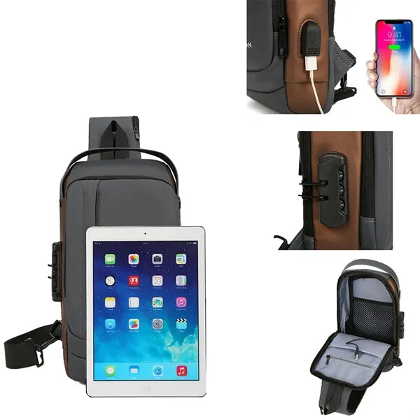 Men's Anti-Theft Chest Bag with USB Charging Port