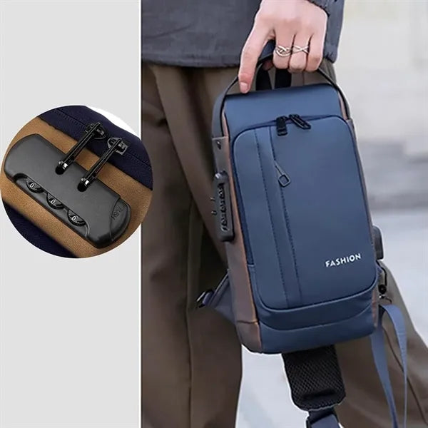 Men's Anti-Theft Chest Bag with USB Charging Port