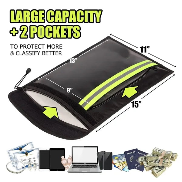 Two Pockets Fireproof Document Bag