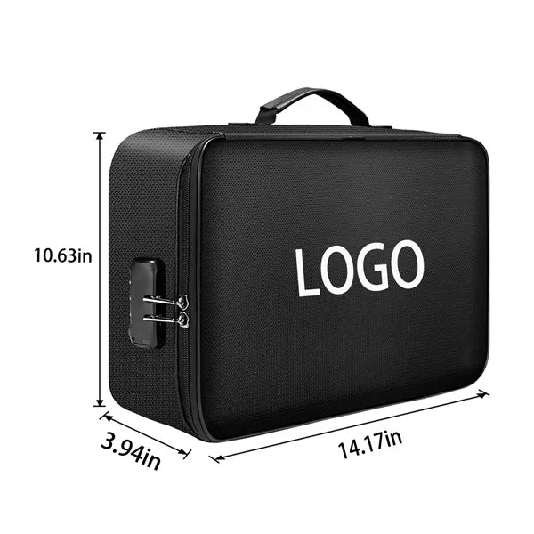 Fireproof  Waterproof 3-Layer Document File Bag with Lock
