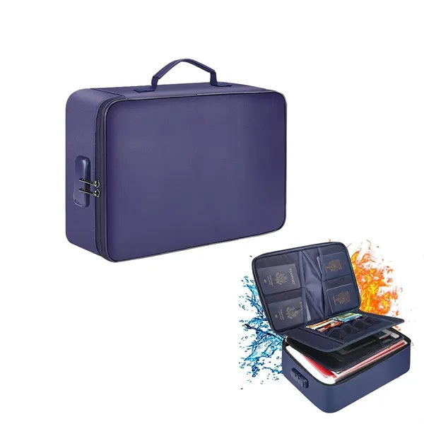 Fireproof  Waterproof 3-Layer Document File Bag with Lock