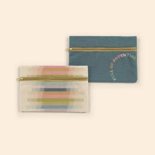 ZIP FRONT POUCHES - 4CP PIGMENT DYED CANVAS - MEDIUM