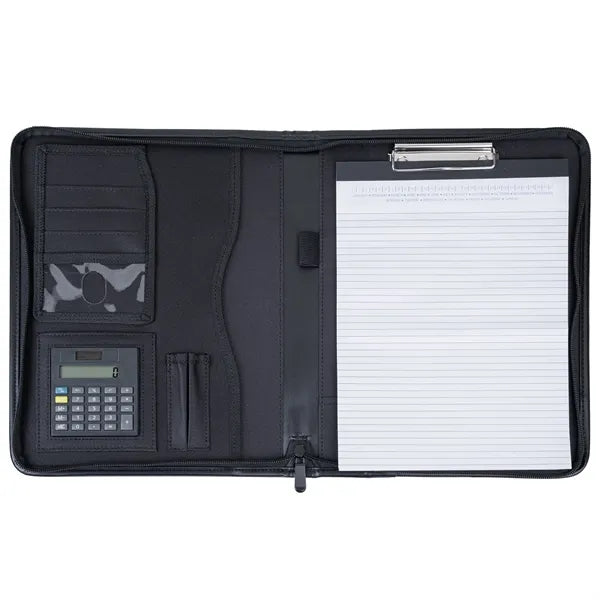 Associate Zippered Clipboard Padfolio w/ Calculator