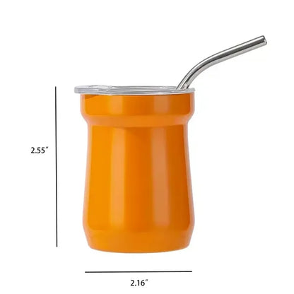 5oz. Mini Stainless Steel Tumbler with Straw Insulated