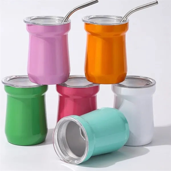 5oz. Mini Stainless Steel Tumbler with Straw Insulated