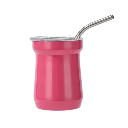 5oz. Mini Stainless Steel Tumbler with Straw Insulated