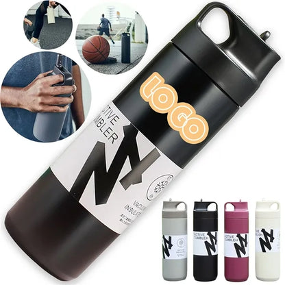 18oz Stainless Steel Tumbler With Straw For Sports  Travel