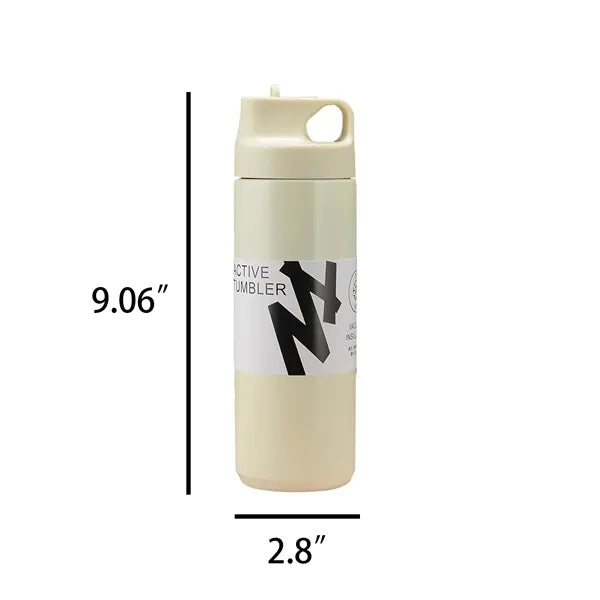 18oz Stainless Steel Tumbler With Straw For Sports  Travel