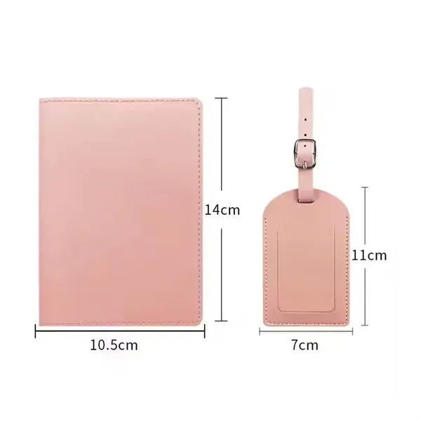 PU Leather Passport Holder Cover Luggage Tag Set