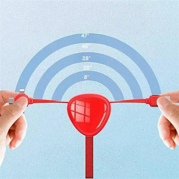 3 in 1 Retractable Charging Cable W/ Key Ring