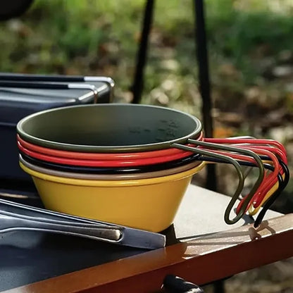 10oz Multicolor Camping Sierra bowl w/ handle