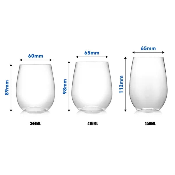 14Oz Drop Resistant Plastic Red Wine Glasses