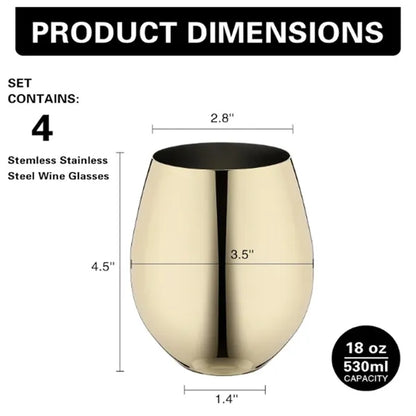 Gold Wine Glasses Set Of 4